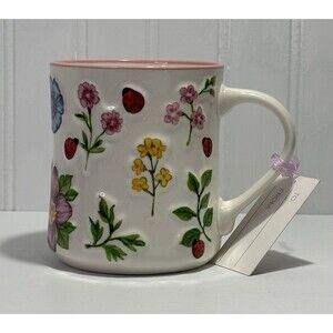 Petal & Pearl Spring Multicolor Flowers Floral 22 Fl Oz Ceramic Coffee Tea Mug